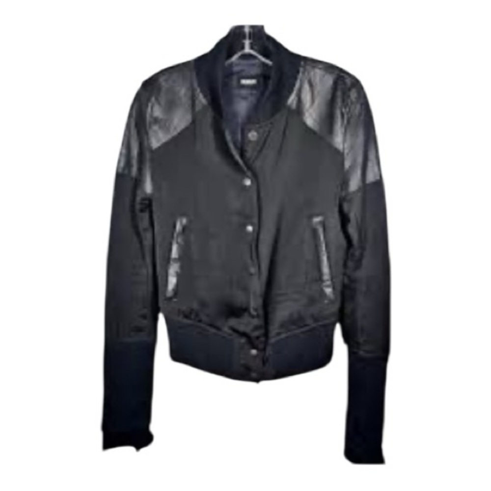 HUDSON-BLACK BOMBER JACKET-SIZE 36 (SMALL)
